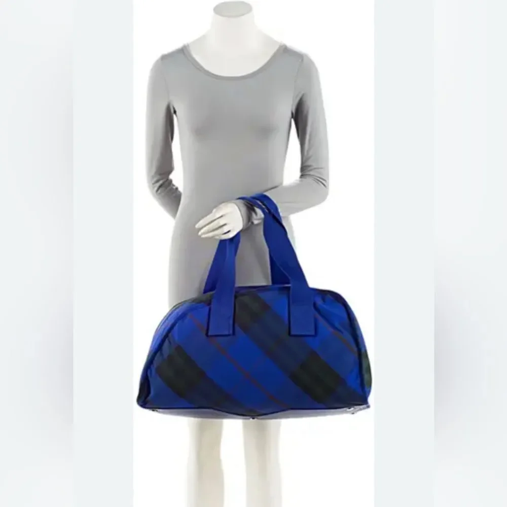 Burberry unisex check nova logo monogram Jacquard shield duffle bag NEW